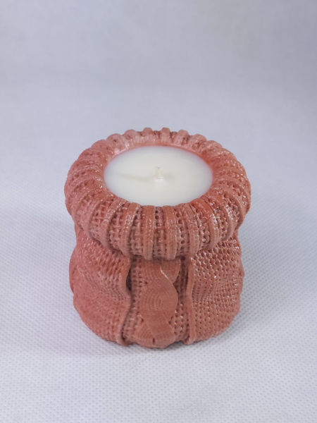 Świeca Czerwony Wełniany Splot