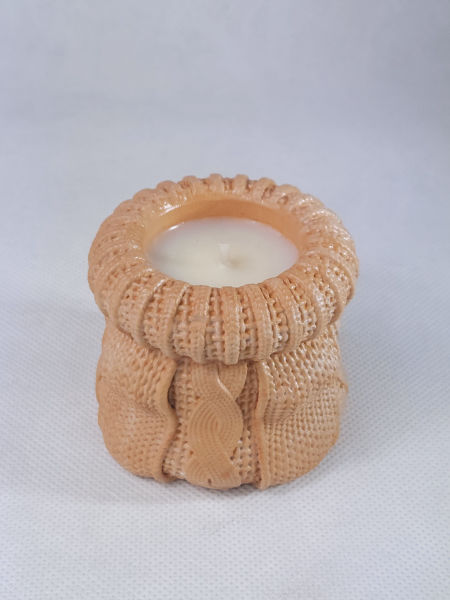 Świeca Pomarańczowy Wełniany Splot