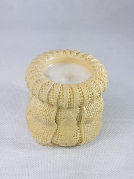 Świeca Żółty Wełniany Splot