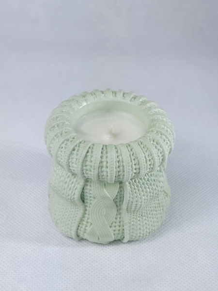 Świeca Zielony Wełniany Splot